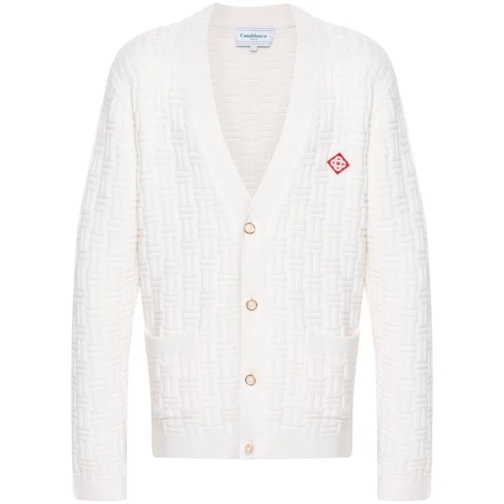 Casablanca Strickjacke Column Stitch Cardigan White