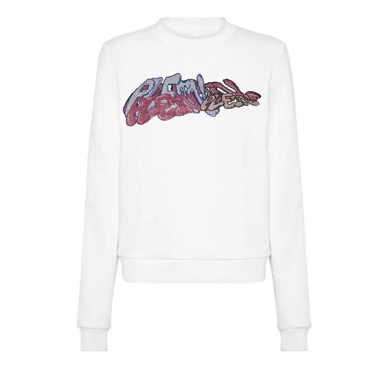 Philipp Plein Sweatshirt Sweatshirt Bombing Graffiti weiss