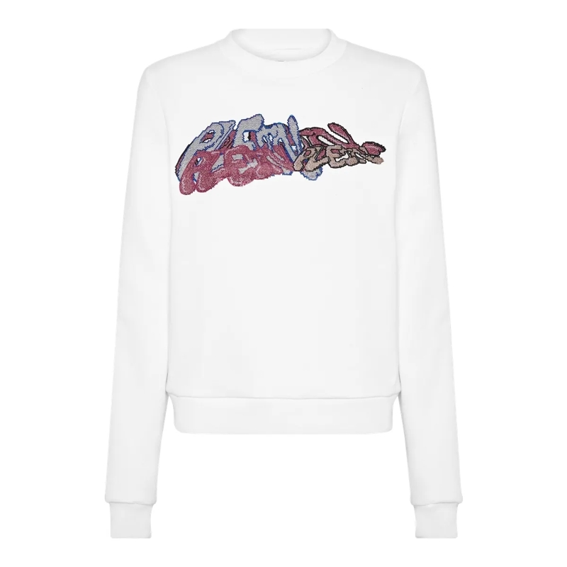 Philipp Plein Top Sweatshirt Bombing Graffiti weiss