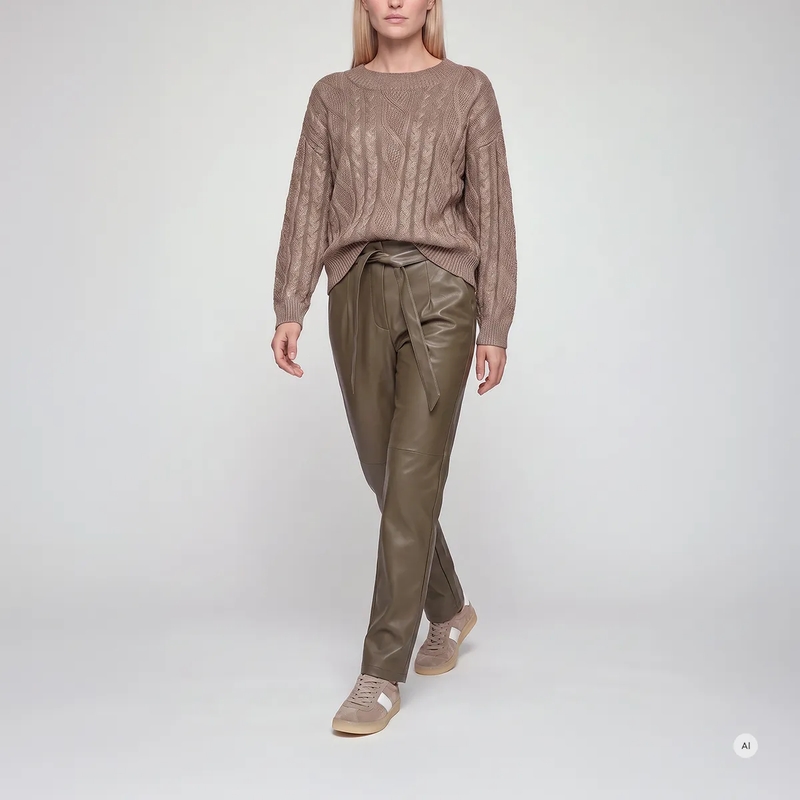 Marc Aurel Pullover Pullover- Folienbeschicktung- Rippenabschlüsse beige(Image 2)