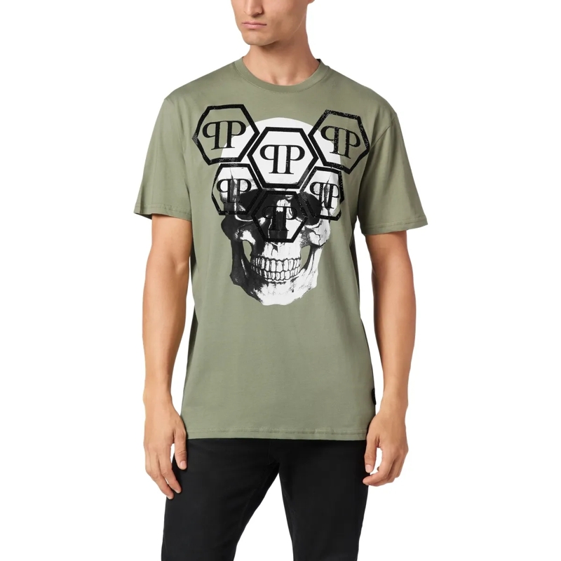 Philipp Plein T-Shirt T-Shirt Skull Mit Schmucksteinen grün(Image 2)