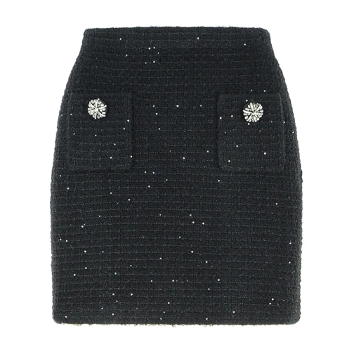 Self Portrait Mini-Röcke Black Polyester Blend Skirt Black