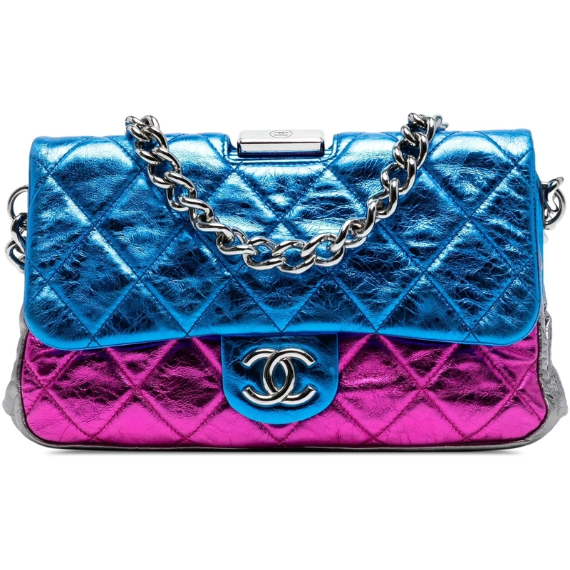 Chanel Sac à bandoulière Multicolor Quilted Metallic Calfskin Modern Chain  mehrfarbig