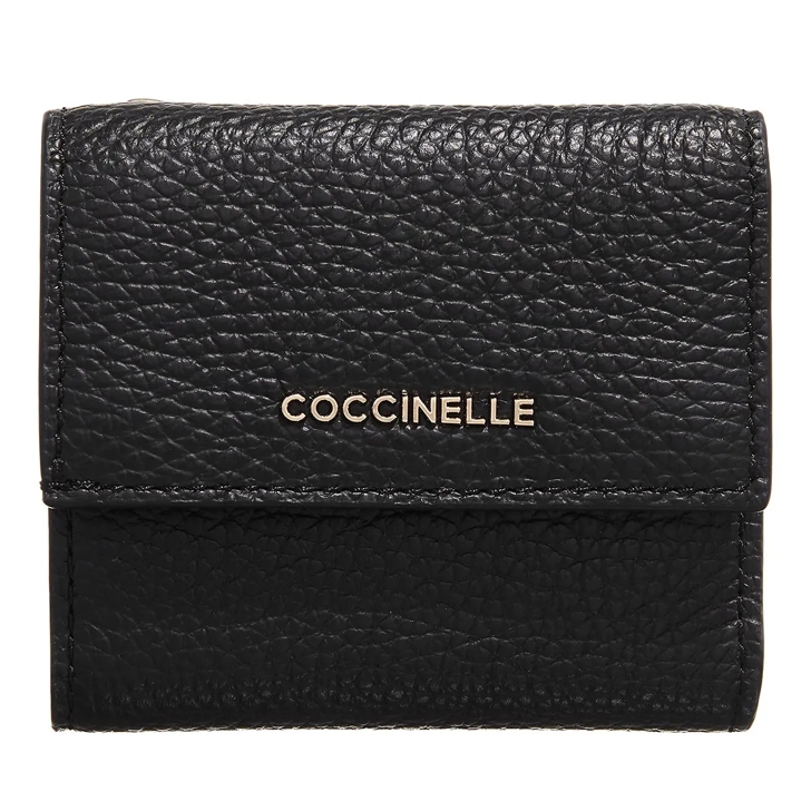 Coccinelle Metallic Soft Noir | Tri-Fold Wallet