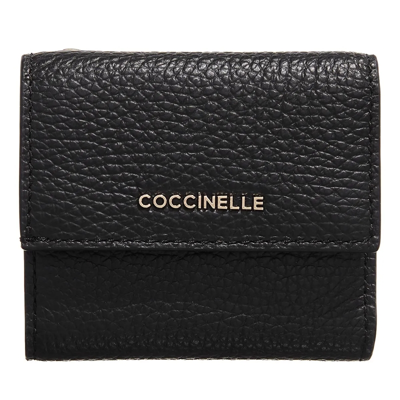 Coccinelle Tri-Fold-Portemonnaie Metallic Soft Noir