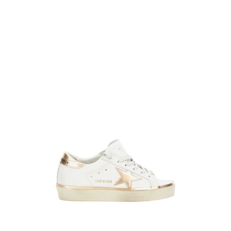 Golden Goose Lage-top sneaker Beige Calf Leather Hi Star Sneakers White