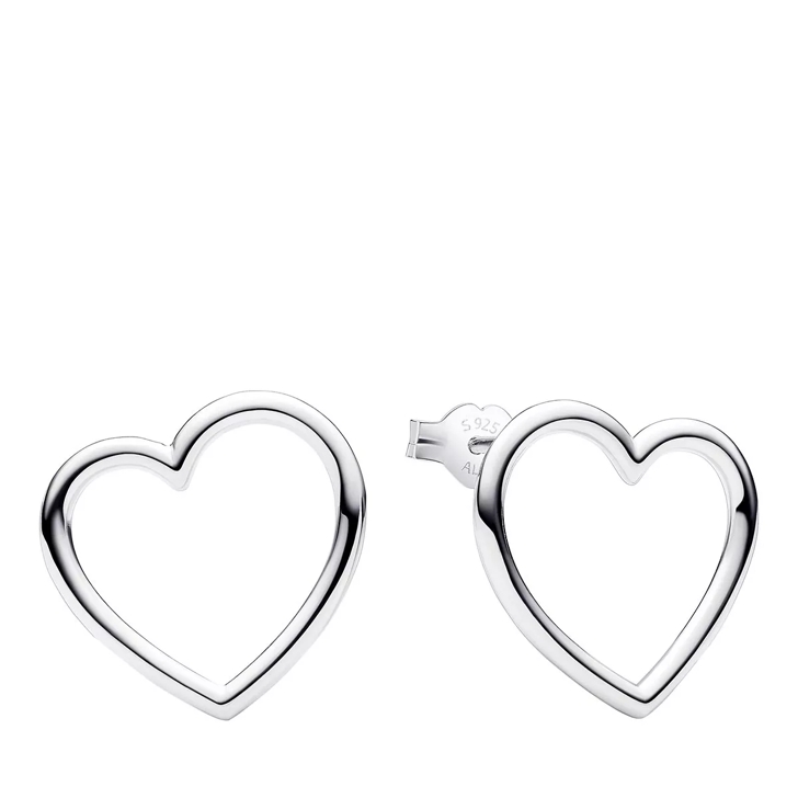 Pandora silver deals heart earrings