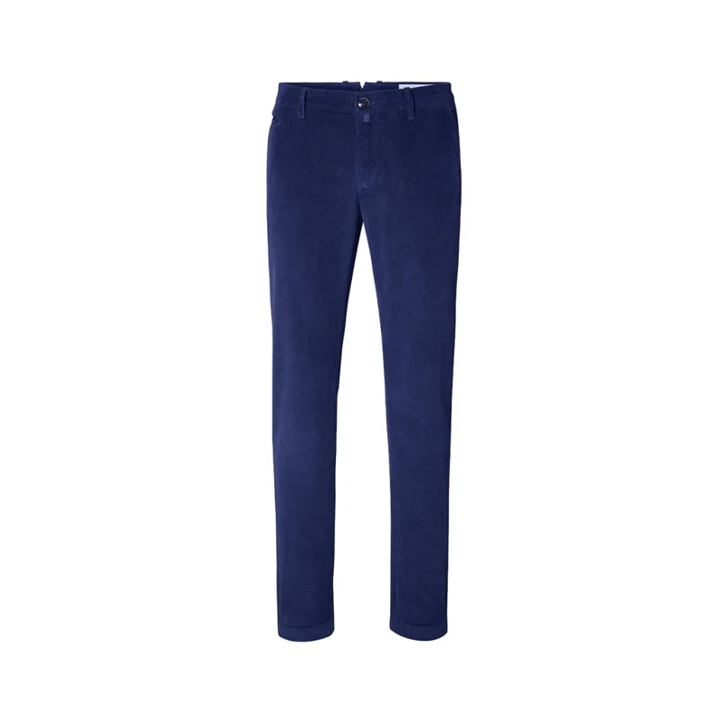 Jacob Cohen Jeans Tailored Dark Blue Trousers With Subtle Corduroy T Blue
