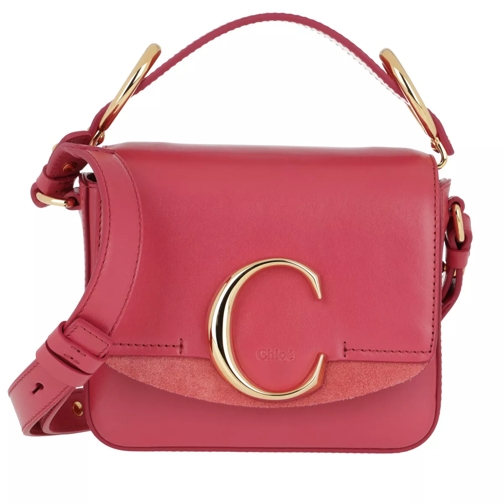 Chloé C Bag Mini Leather Scarlet Pink Crossbody Bag