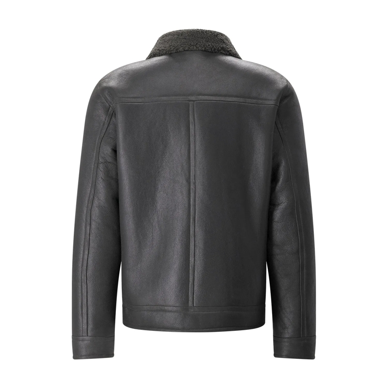 Dondup Veste en cuir Fliegerjacke aus Lammleder grau(Image 2)