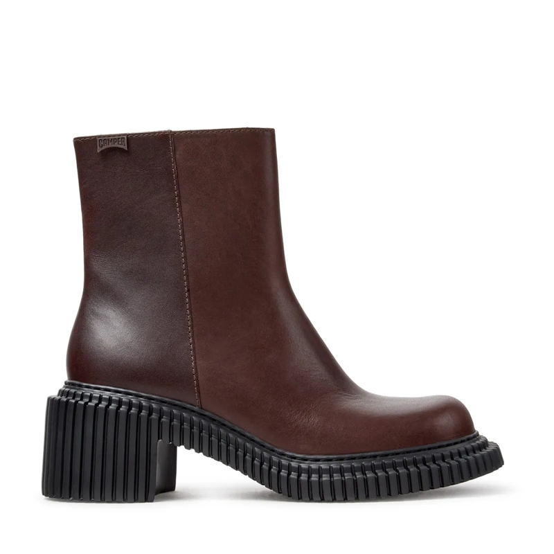 Camper Stiefel Der Pix London, Ihr leichter Wohlfühl-Absatzschuh, dunkel-braun