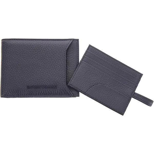Thumbnail - Emporio Armani Portemonnaies - Textured Leather Bi-Fold Wallet - Gr. unisize - in Grau - für Damen