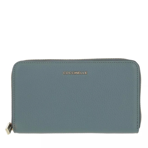 Coccinelle Metallic Soft Wallet Grainy Leather  Shark Grey Continental Wallet