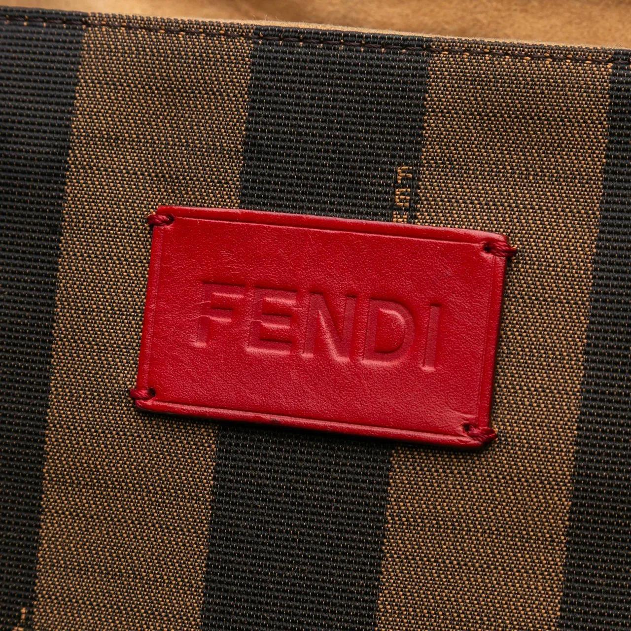 Thumbnail - Fendi Shopper - Medium Pequin Canvas Roll Tote - Gr. unisize - in Braun - für Damen