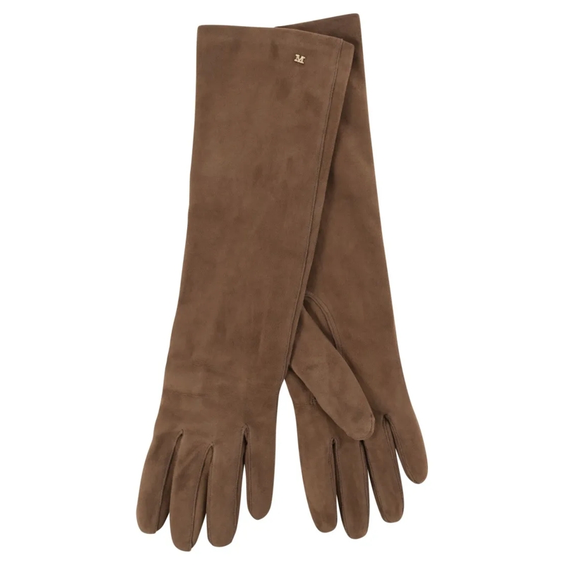Max Mara Handschoenen Afideesuede - Long Suede Nappa Gloves Brown