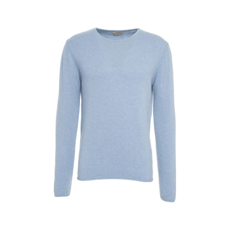 Daniele Fiesoli Pullover Cashmere Sweater With Classic Crew Neck Blue