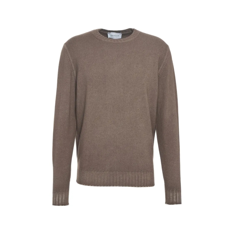 Gender Pullover Round Neck Fine Knit Sweater With Ribbed Details Pink