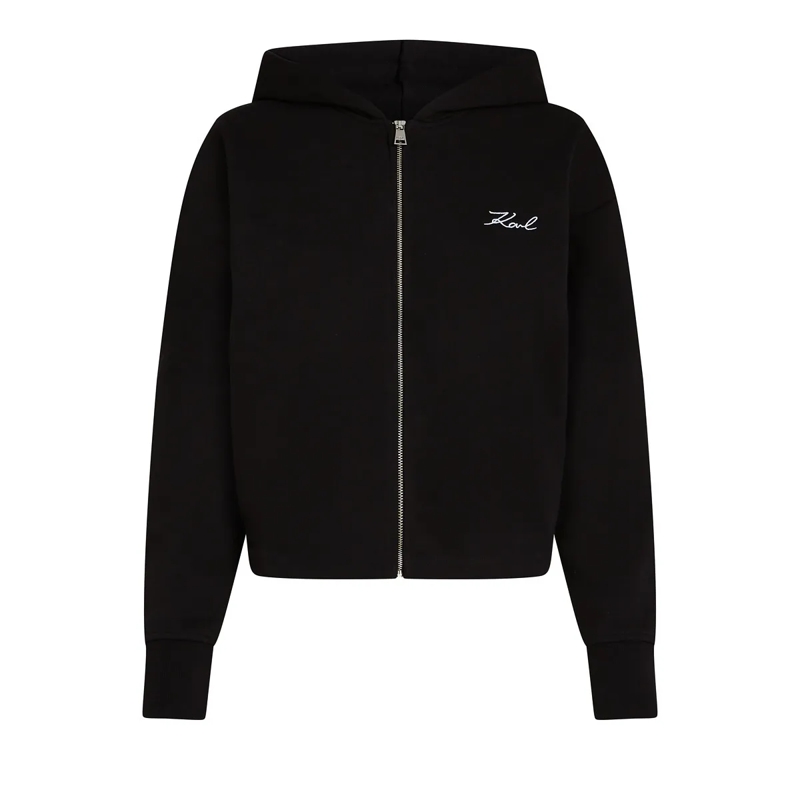 Karl Lagerfeld  KARL SIGNATURE HOODIE MIT REISSVERSCHLUSS schwarz