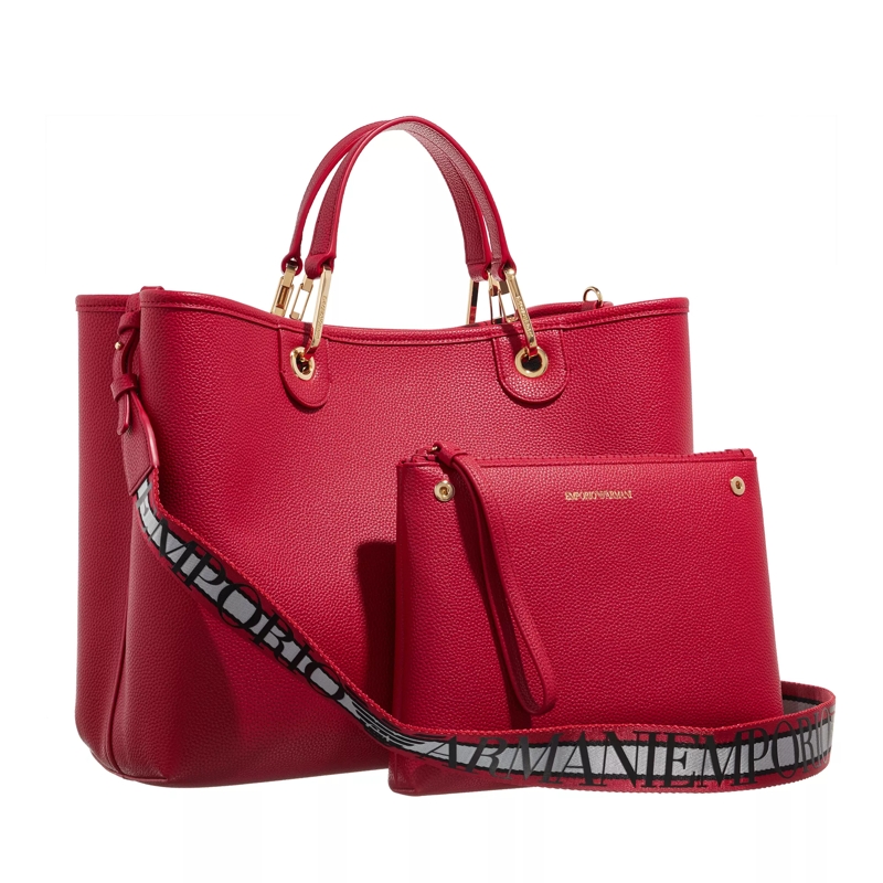 Emporio Armani Tote S33 Shopping Bag Red(Image 4)