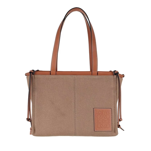 Loewe Small Cushion Tote Bag Leather Taupe Boodschappentas