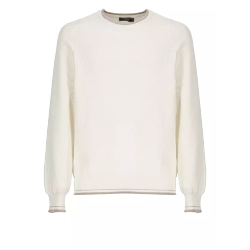 Peserico Ivory Cotton Sweater Neutrals 