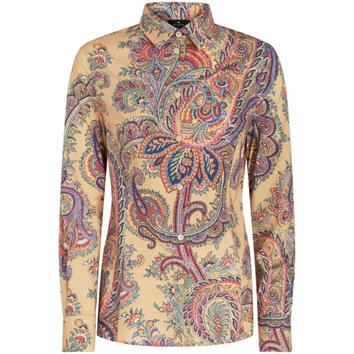 Etro All-Over Printe Beige Shirts Brown Camicie