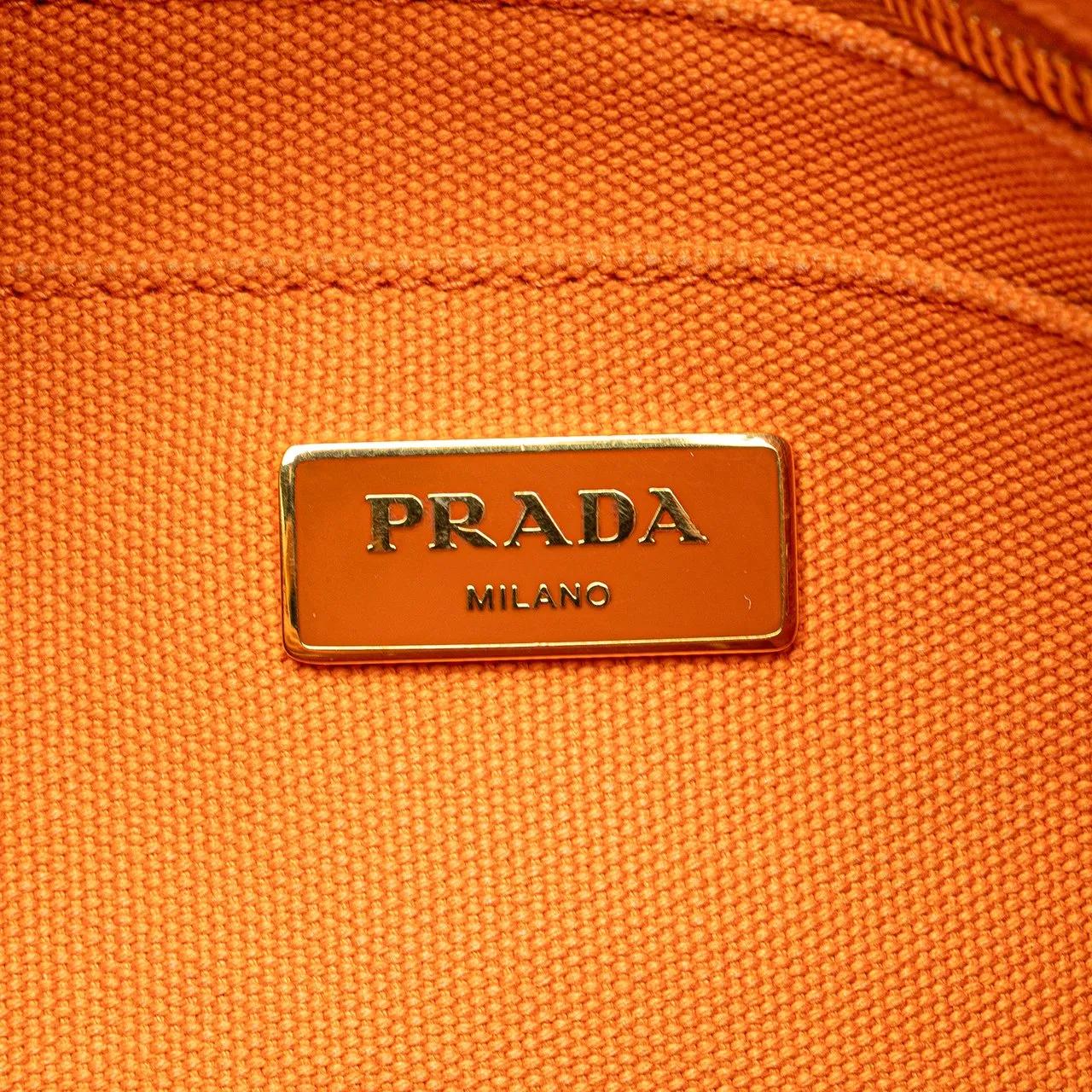 Thumbnail - Prada Hobo Bags - Canvas Canapa Bijoux Satchel - Gr. unisize - in Orange - für Damen