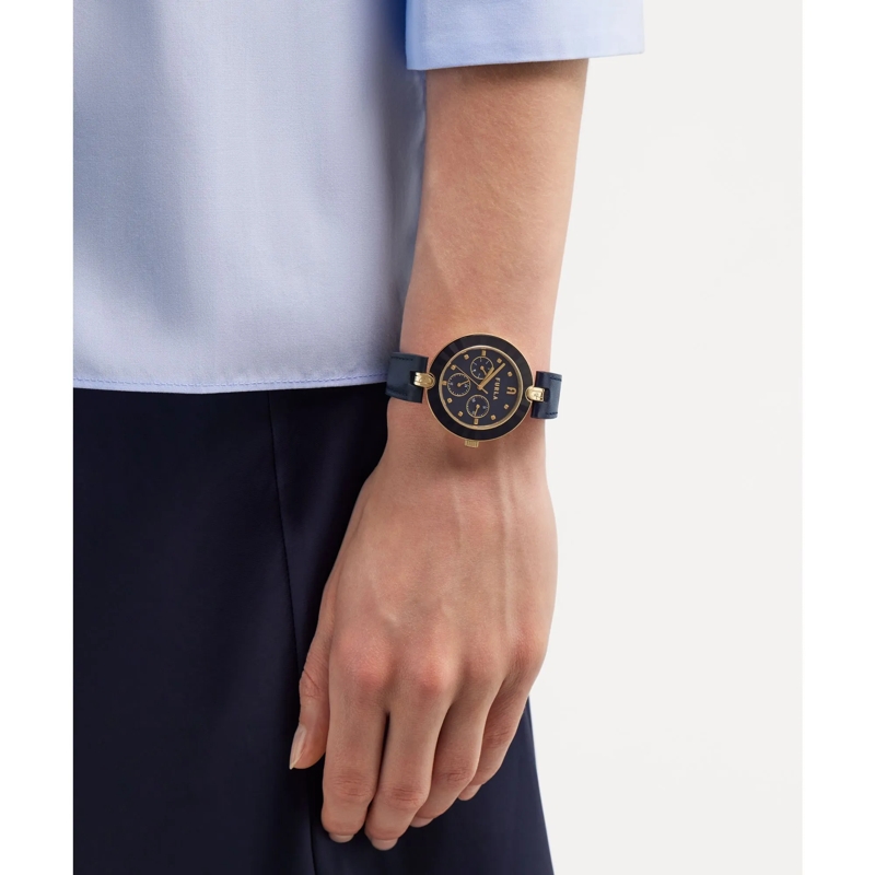 Furla Quarzuhr Quarz-Analoguhr Furla Logo Links Multifunction marineblau(Image 4)