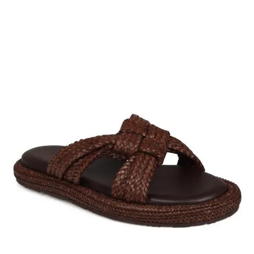 Casadei Dama Lido Flats Sandal Brown Slide