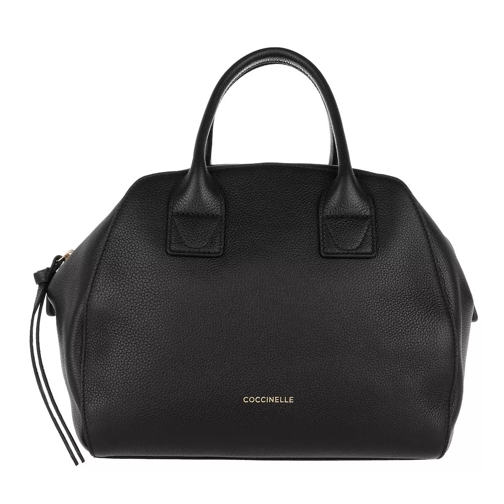 Coccinelle Concrete Journal Handle Bag Leather  Noir Rymlig shoppingväska