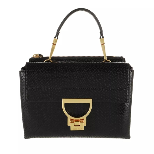 Coccinelle Handbag Snake Print Leather  Noir Crossbody Bag