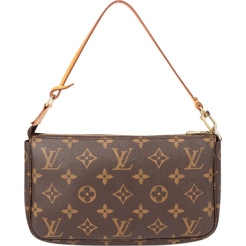 Louis Vuitton Schultertasche Louis Vuitton Canvas Monogram Pochette Accessoire  braun