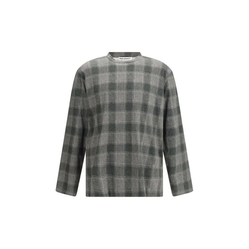 Our Legacy Haut à manches longues Oakland Check T-Shirt – Grey Grey