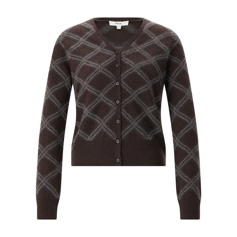 Vince Strickjacke Strickjacke aus Kaschmir braun