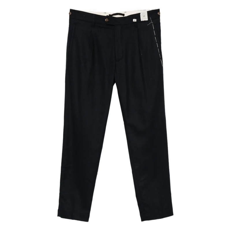 MYTHS Pantalon de costume Tailored Blue Trousers With Classic Waistband Black