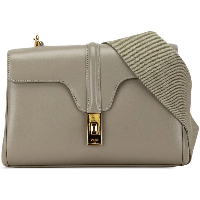 Celine Schoudertas Teen Smooth Calfskin Soft 16 Crossbody grün