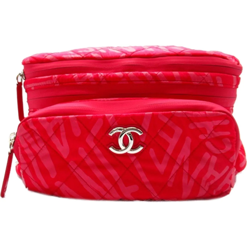 Chanel Schoudertas Printed Nylon Coco Neige Convertible Backpack rose