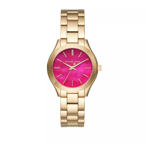 Michael Kors Ladies Mini Slim Runway Watch Gold/ Pink Dresswatch