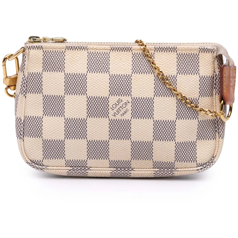 Louis Vuitton Fourre-tout Damier Azur Mini Pochette Accessoires weiß