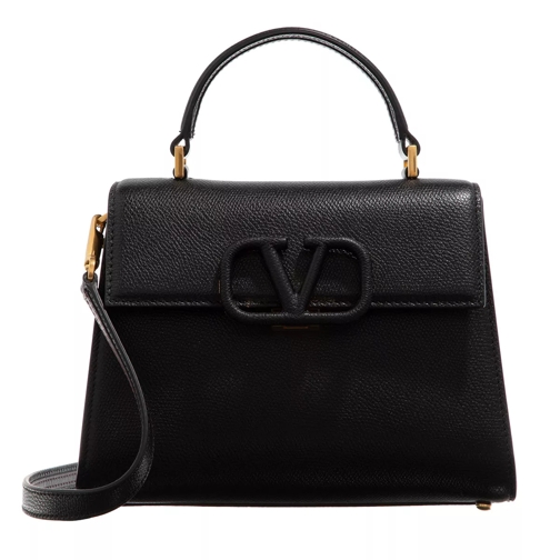 Valentino Garavani Small VSLING Handbag Leather Nero/Ruby Satchel