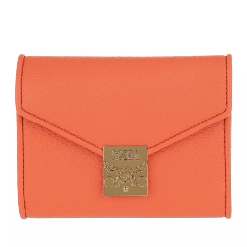 MCM Patricia Small Wallet Orange Dust Tri-Fold Wallet