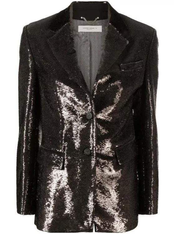 Golden Goose - Single-Breasted Sequin Blazer - Größe 40 - brown