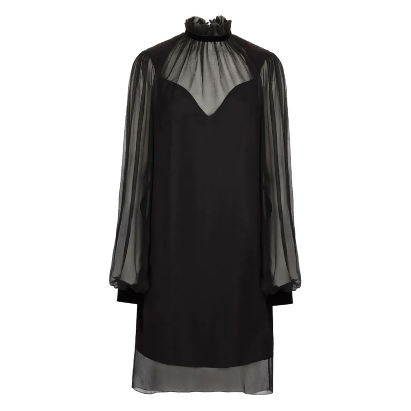 Nina Ricci Mini-jurk Balloon Sleeve Mini Dress Black