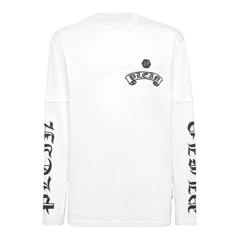 Philipp Plein T-Shirt T-Shirt Rundhalsausschnitt Ls weiss