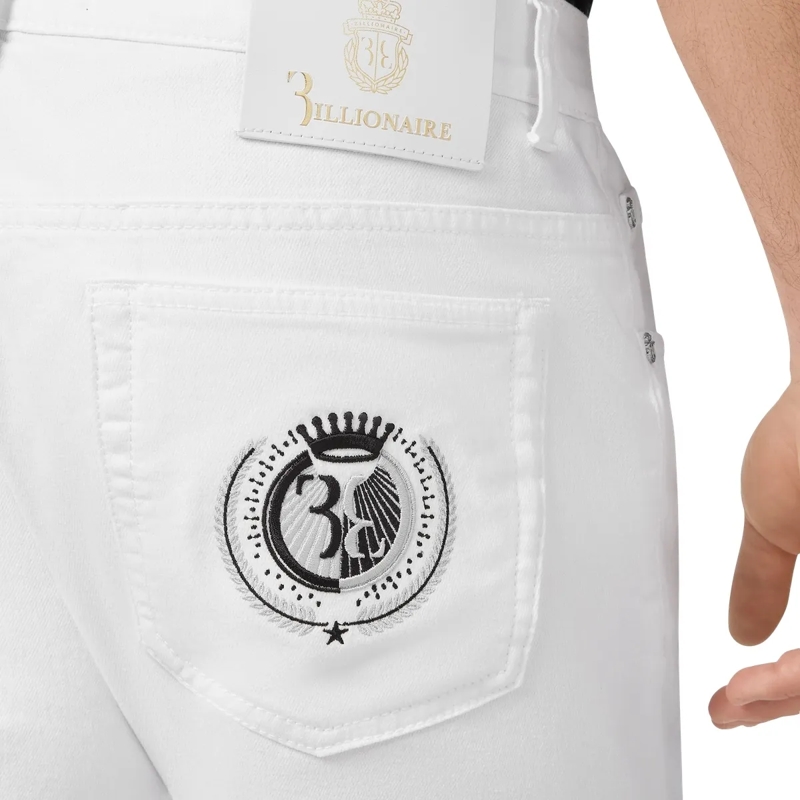 BILLIONAIRE Jeans mit geradem Bein Jeans Regular Fit Double B weiss(Image 4)