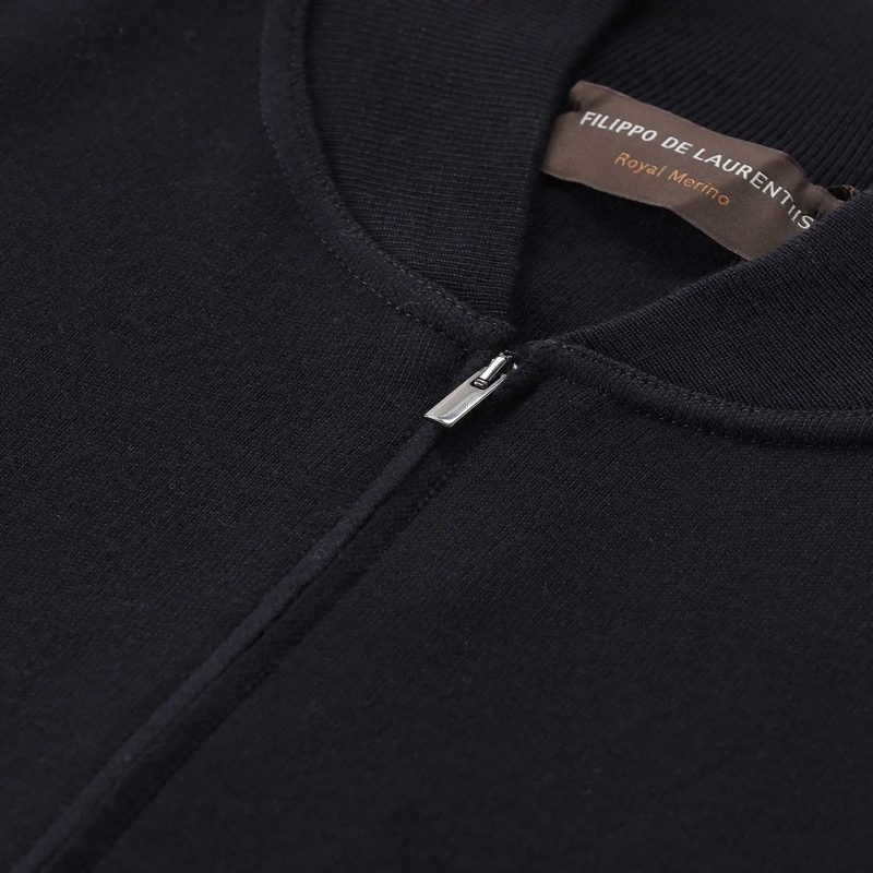 FILIPPO DE LAURENTIIS Cardigan Strickjacke aus Merinowolle dunkelblau(Image 3)