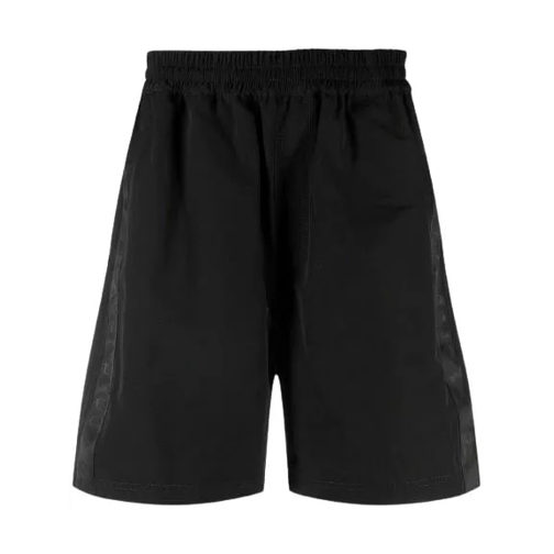 44 Label Group Black Techno Cotton Drawstring Shorts 01 Black 