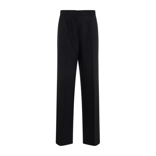 Miu Miu Blue Virgin Wool Trousers Blue 