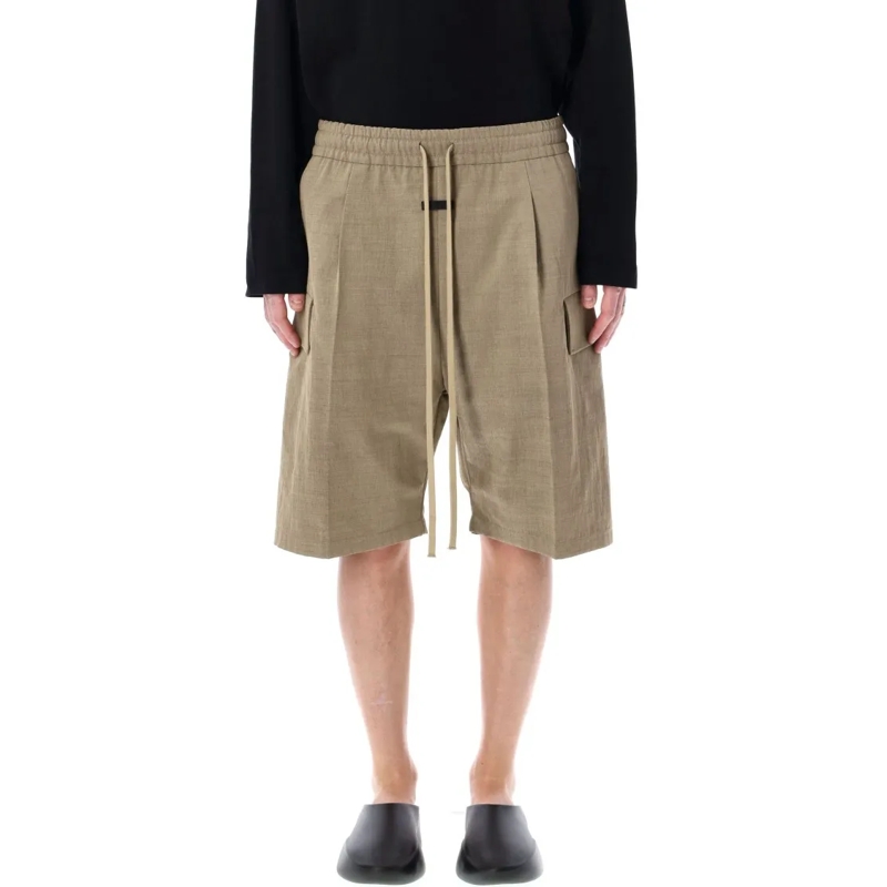 FEAR OF GOD Casual Shorts Relaxed Fit Cargo Shorts In Textured Melange Beige Brown