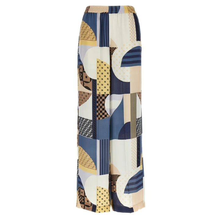 【関税込み】fendi PATCHWORK SILK PANTS Fendi Patchwork Silk Pants Multicolor